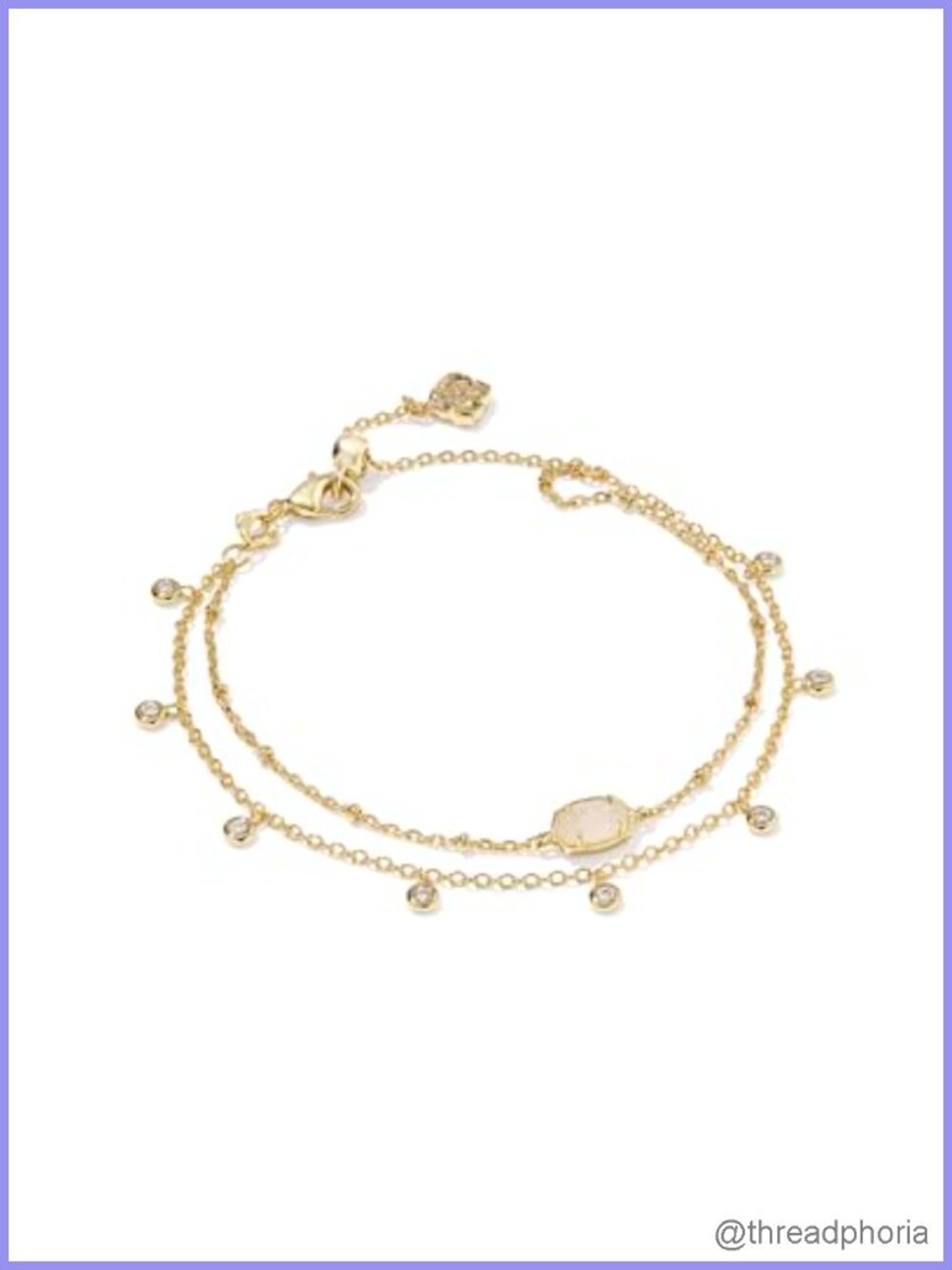 Kendra Scott Emilie Multi Strand Bracelet Gold Plated Brass Iridescent Drusy